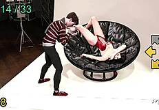 Girl Reveals Breasts In Red Suit