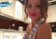 Camgirl Plays Dildo Hard in Kitchen
