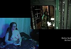 naked deadspace gameplay part 6 with fat brunette showing big natural tits