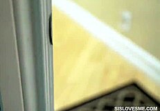 Crazy tattooed fingers explore Kitty Carreras' hairless pussy with big cock nearby.