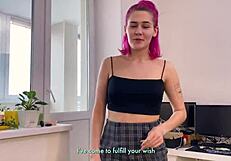 pov blowjob leads to missionary cowgirl doggystyle cum on skirt