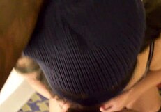 New Orleans slut deepthroats big black cock on Bourbon Street