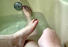 washing my pretty feet with care and attention