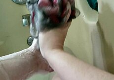 washing my pretty feet with care and attention