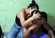 Stepsister consoles with blowjob after fight!