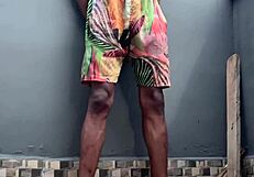 Morning workout with teen brunette in barefoot close up