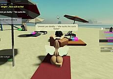 i'm suckin a huge cock on the beach with big tits