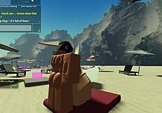 i'm suckin a huge cock on the beach with big tits