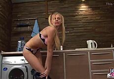 Skinny teen shows what's under her jeans panties