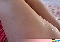 Blonde teen helps friend