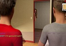 A wife and stepmother play erotic game in lingerie