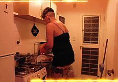 Slut Wife Assfucked in Kitchen