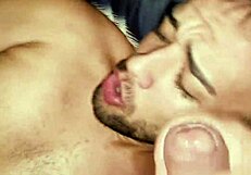 Hot men engage in bareback gay anal sex
