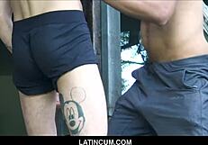 Amateur Latino Twinks in Rough Bareback Anal Group Sex Orgy!