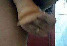 yo, esposa goin’ wild with dildo in bathroom 🛁