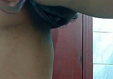 Sex toys make Latina wife to have self pleasure in the bathroom