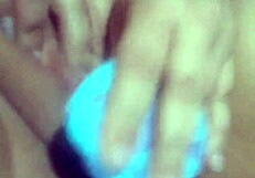 Fucking My Cum Filled Pussy With Dino Dildo