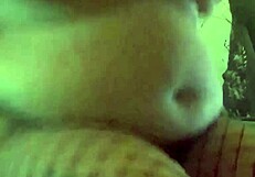 chubby teen in fishnets playing with her belly, wanna see?