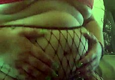 chubby teen in fishnets playing with her belly, wanna see?
