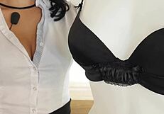 French Lingerie Model Teases in Sexy Bra