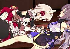 Genshin Impact's Noel and Keqing in hot 3D hentai action