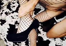 milf wife in mesh lingerie homemade pov