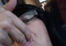 Gwenny enjoys masturbating as a mature shemale