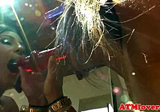 Buttplugged Teen 18+ Intensely Sucks Huge Dildo, Gaping Asshole