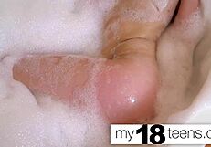 Redhead Teen Babe Masturbates In Bath Fingering To Orgasm