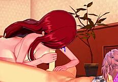 erza natsu have sex, blowjob, handjob, cumshot