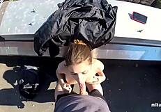Russian Bitch Fucked On Roof