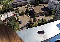 Russian Bitch Fucked On Roof