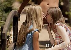 Stunning Outdoor Threesome With Wild Fucking In Nature's Beautiful Setting Today