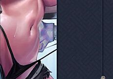 Pinching and wetting panty in anime hentai