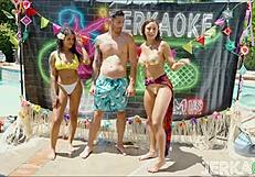 I lick cassie del isa and nina white's pussies in wet girl girl action