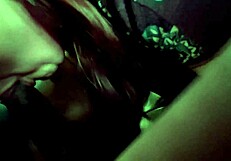 Queen bee swallows interracial cock in deepthroat