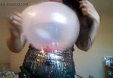 Ginger Paris Seductively Plays with Confetti Balloon Fetish