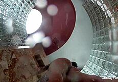 Christy Mack's backstage shower fun, nude and wet