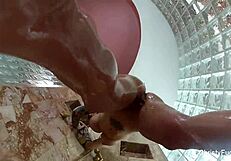 Christy Mack's backstage shower fun, nude and wet