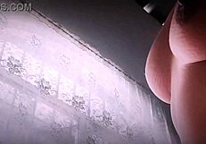 Watch this busty housewife cheat on her husband with a stranger's cock in the window?