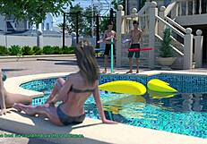 wife and stepmother play erotic game together!