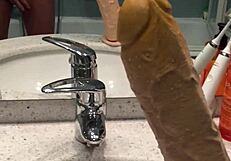 Long dildo dominates with intense pleasure