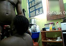 detailed blowjob on big cock in kitchen with big ass