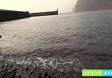 Some European bikini clad males hire a luxury yacht to have a tryst with three hot brunettes in sequence
