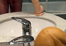 Long dildo dominates with intense pleasure