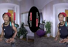 I feel the black guy licking my blonde pussy in doggystyle pov.