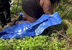 sexy bbw remi gets pounded by big black cock in forest