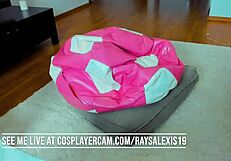 Beautiful bimbo in cosplay masturbating on webcam