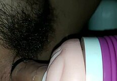 teen girl masturbates with fake pussy toy