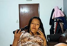 colombian girl masturbates with toys after party?